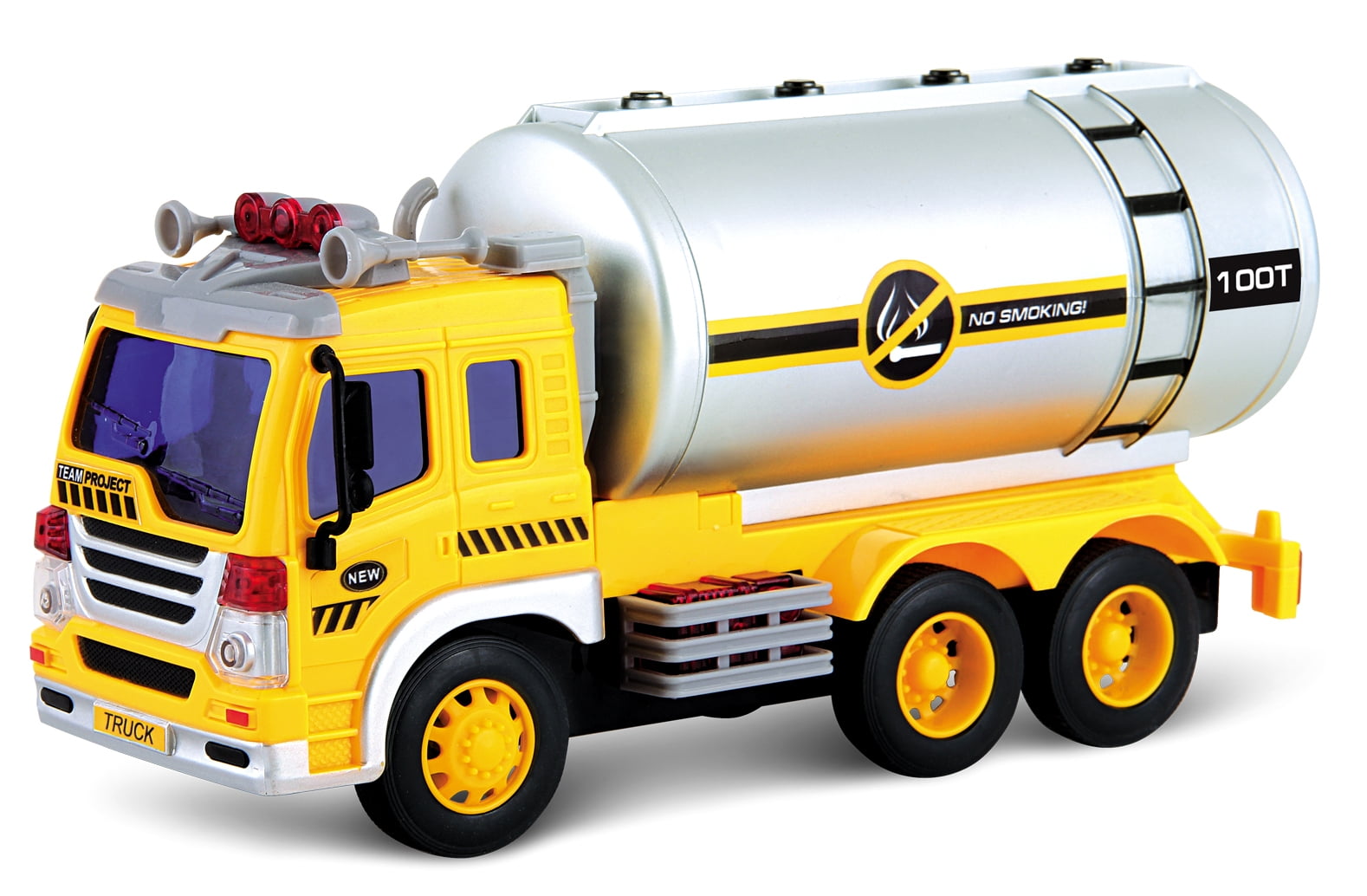 Wonder Wheels Friction Powered Oil Tanker Truck Toy Yellow