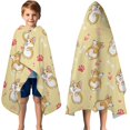 thumbnail image 3 of Corgi Dog and Footprints Hooded Bath Towel，50"x30" for Ages 3 To 12 Kids, Quick Dry Lightweight Soft Microfiber Hood Beach Towel Cover Up for Kids, 3 of 7
