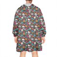 thumbnail image 2 of Wearable Oversized Blanket,Colorful Floral Skull Pattern Wearable Blanket Hoodie for Adults,Cozy Hooded Blankets with Super Pockets,Super Warm Fuzzy Pullover for Women & Men, 2 of 6