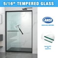 thumbnail image 3 of Aukfa 44-48" W x 72" H Double Sliding Shower Door, Bypass Bathroom Sliding Door, 5/16" Tempered Glass, Matte Black, 3 of 10