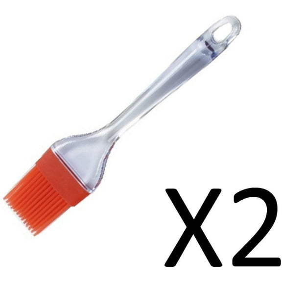 Norpro BBQ Marinade Pastry Basting Flat Brush Red Silicone Flat Head 9" 2-Pack