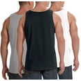 thumbnail image 2 of ToBeInStyle Men's Pack of 3 Cotton Muscle Tank Tops - Assorted - Small, 2 of 7