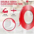 thumbnail image 4 of Ruban Double Face Extra Fort 10mm x 10m Transparent Adhésif Double Face par Puissantr Fixation D'Objets Sans Percer pour LED, Bois, Voiture, Joint, Intérieur,1 tomes, 4 of 5