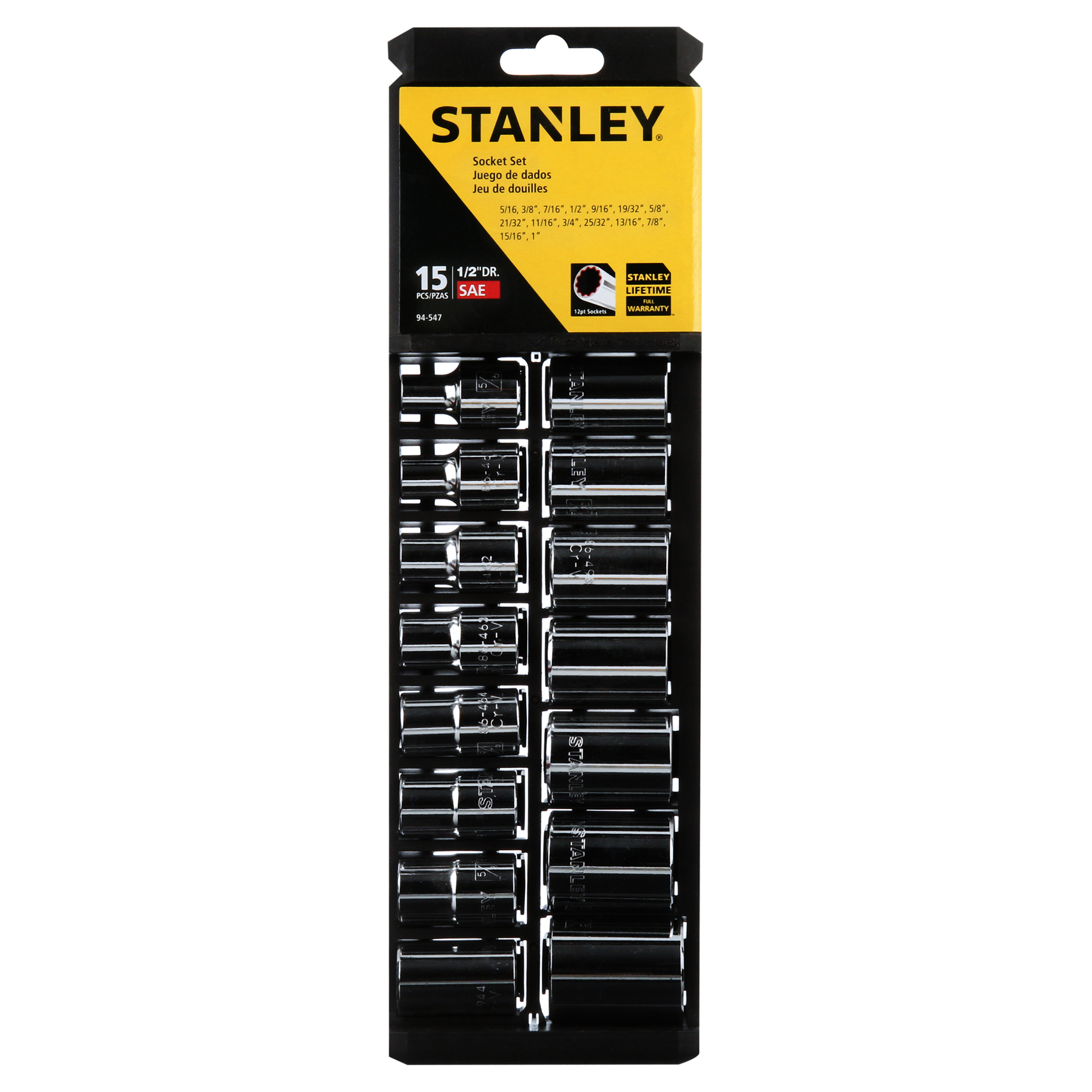 STANLEY 94-543W Ratschenschlüssel-Set, 7-teilig Metrisch – Chrom-Vanadium-Stahl