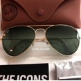 thumbnail image 2 of RB-Hip Hop-sunglasses FREE SHIPPING Aviator RB3025 Black Lenses Gold Frame, 2 of 5