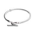 thumbnail image 4 of Pandora Sterling Silver Women's Moments T-Bar Snake Chain Charm Bracelet, 4 of 4