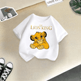 thumbnail image 4 of Camiseta de algodón deportiva informal con estampado de El Rey León de Disney para verano, para bebés, niños y niñas, camiseta de algodón con cuello redondo para exteriores, 4 of 5