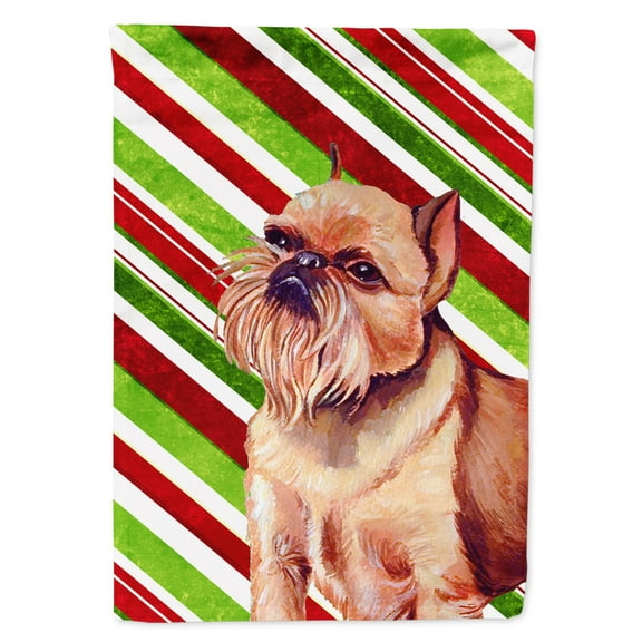 Carolines Treasures LH9224-FLAG-PARENT Brussels Griffon Candy Cane Holiday Christmas  Flag  multicolor