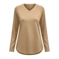 thumbnail image 5 of jjayotai Womens T Shirts Long Sleeve V Neck Basic Tee Curved Hem Tops Casual Loose Fitted Soft Fall Tops Outfits, 5 of 6