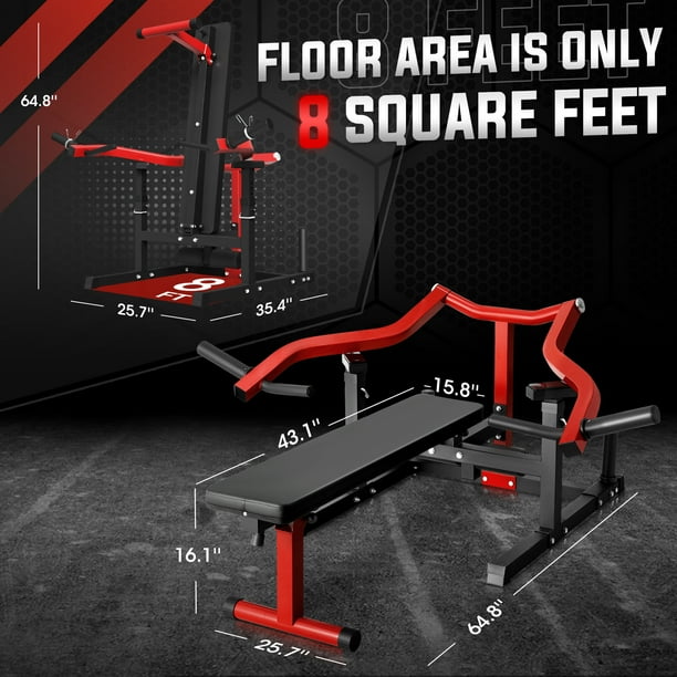 Chest Press Machine 1250LBS Capacity with Independent Converging Arms Adjustable Flat Incline Fitness Bench for Home Gym Walmart