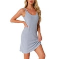 thumbnail image 4 of INSPIRE CHIC Women's Valentines Day Sleeveless Sleepwear Sleep Dress Ribbed Knit Night Shirt Chemise Nighties Nightgowns L Blue, 4 of 6