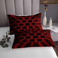 thumbnail image 3 of Erosebridal Red Honeycomb Coverlet Set Queen, Neon Geometry Bedding Set, Abstract Room Decor 3pcs, 3 of 5