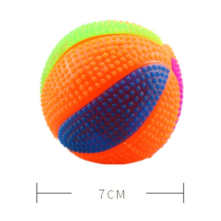 Opolski Squeaky Dog Toys Pet Ball Toy Protruding Dot Good Ductility Bright  Color Bounces Laughs Engaging Dog Chew Ball Pet Supplies 