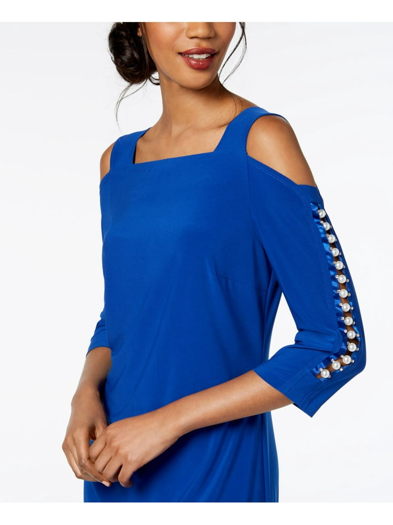 MSK $79 Womens New 1097 Blue Cold Shoulder 3/4 Sleeve Shift Dress XL B+B - Walmart.com MSK $79 Womens New 1097 Blue Cold Shoulder 3/4 Sleeve Shift Dress XL B+B - Walmart.com