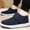 Dark Blue, variant on Trushoes Mens Dark Blue Fleece Lined Sneakers - Velcro Slip-On, Comfort Cushioned Sole, Slip-Resistant Winter Shoes,Size 42