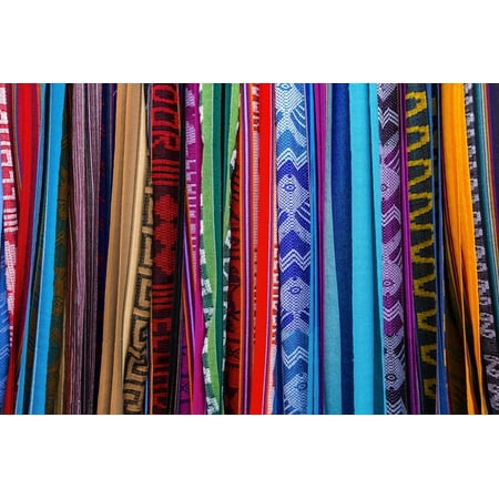 Cloths, Blankets, Scarves, and Hammocks Hang on Display at the Otavalo Market, in Otavalo, Ecuador Print Wall Art By Karine (Best Way To Display Scarves For Sale)