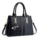 thumbnail image 2 of Bolso de mano para mujer, bolso de mano de gran capacidad, bolso de piel suave, elegante, con retazos, multicapa, 2 of 5