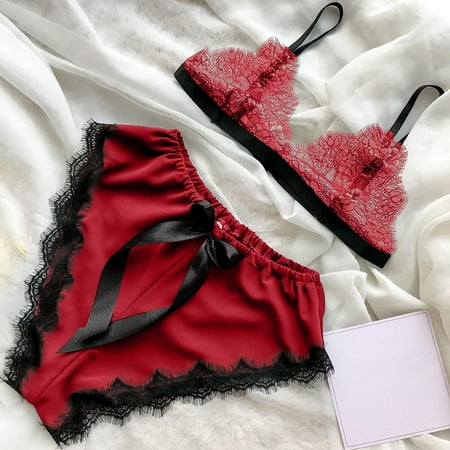 

Fatuov Shorts for Women Trendy Women V-Neck Eyelash Lace Sexy Stain Camisole Pajamas Bowknot Shorts Set Trousers Womens Pants