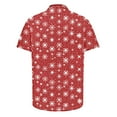 thumbnail image 4 of Rciityk Christmas Hawaiian Tee Shirt Tops for Men Summer Turndown Collar Button Up Short Sleeve T-Shirts Casual Snowflake Xmas Tree Print Vacation Shirt, 4 of 5