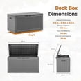 thumbnail image 3 of Vineego Outdoor Waterproof 100 Gallon Resin Deck Box, Gray, 3 of 7