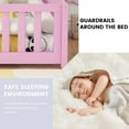 thumbnail image 6 of DEALTOPS Full Size Floor Bed with Safety Guardrails and Door Montessori Wood Bed Frame for Kids, Pink, 6 of 9