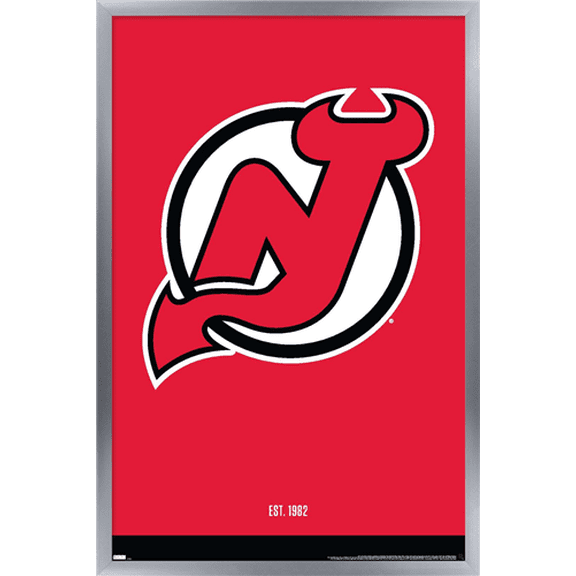 NHL New Jersey Devils - Logo 21 Wall Poster, 14.725" x 22.375", Framed