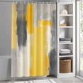 thumbnail image 3 of Black Gray Yellow Oil Painting Fabric Shower Curtain Abstract Art Washable Shower Curtains for Bathroom, Waterproof Bath Curtain with Hooks Home Decor 72x72in, 3 of 8
