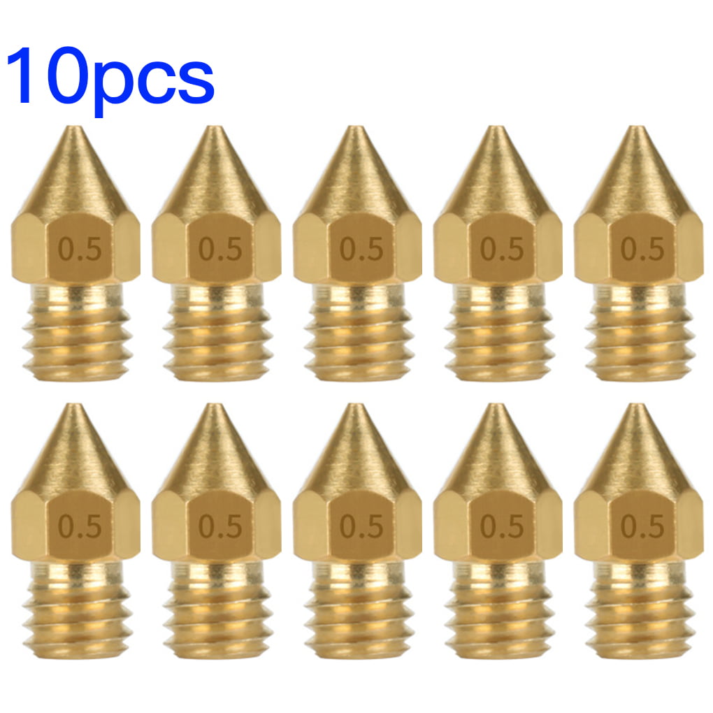 10pcs Brass Extruder Nozzle Caliber 0.2mm 0.3mm 3D Printer Parts Print Head Mk8 