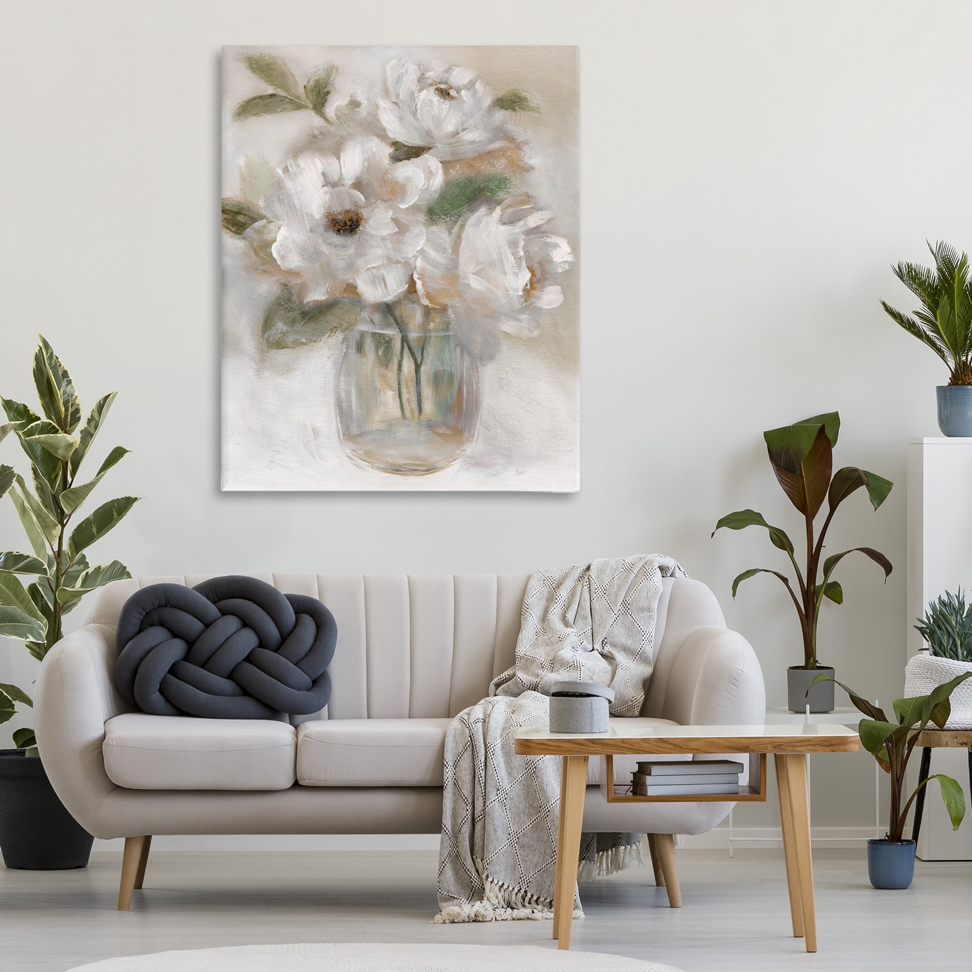 Stupell Industries Brushed Neutrals Bouquet Canvas Wall Art, design by Nan