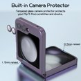 thumbnail image 5 of Elegant Choise Case with Screen Protector for Samsung Galaxy Z Flip 5 5G Liquid Silicon Magnetic Mag Safe Cover with Camera Lens Film, Purple, 5 of 16