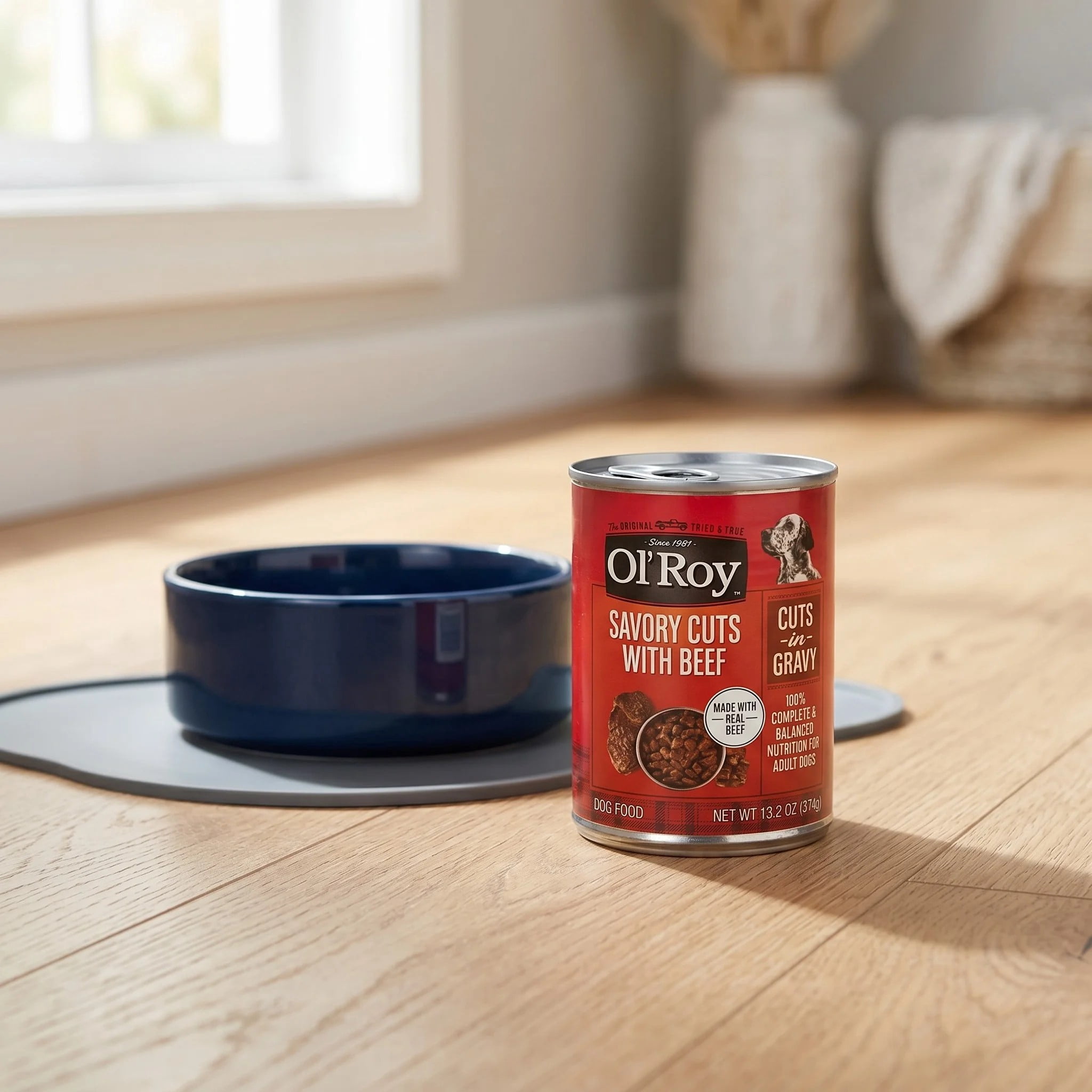 (3 pack) Ol' Roy Savory Cuts with Beef in Gravy Wet Dog Food, 13.2 oz Cans, 12 Pack