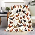 thumbnail image 2 of Chicken Fleece Plush Blanket Funny Rooster Lightweight Throw Blanket for Couch Bed Chicken Room Decor Fuzzy Super Soft Blankets for Kids Adults Women (Chicken, ) Chicken, 2 of 7