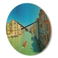 thumbnail image 3 of Designart 'Grand Canal Venice in Green ' Modern Wood Wall Clock, 3 of 5