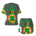 thumbnail image 5 of Lsque Spring St Patrick’S Day Irish Gnomes Women's Short-Sleeved Pajama Set - 2 Piece Soft and Lightweight Sleepwear Set-Large, 5 of 9