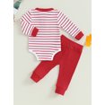 thumbnail image 4 of Wassery Infant Girls Fall Outfits Clothes 3M 6M 12M 18M 24M Baby Girls Long Sleeve Stripe Romper Drawstring Pants 2Piece Casual Autumn Clothing for Newborn Girls, 4 of 9