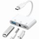 thumbnail image 1 of wonima11 Aux to USB C to USB Adapter, 3-in-1 USB OTG Adapter with USB C to 3.5mm Audio Adapter and 60W PD Fast Charging Port, Compatible with iPhone15/16/17, iPadPro, MacBook, Galaxy S23 and More, 1 of 1