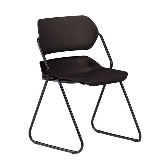 4 PACK Armless Stack Chair-Blk on Black Frame
