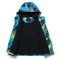 thumbnail image 3 of AAMILIFE Boys Waterproof Fleece Lined Jacket Color Block Windbreaker Hooded Coat, 3 of 4