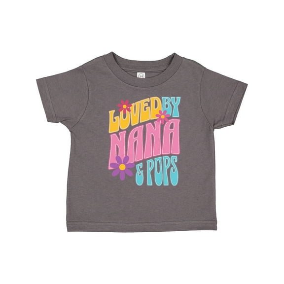 Inktastic Nana and Pops Love Me Retro Flowered Girls Toddler T-Shirt