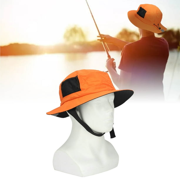 Fishing Hat, Wide Brim Sun Hat Orange Mesh For Camping 