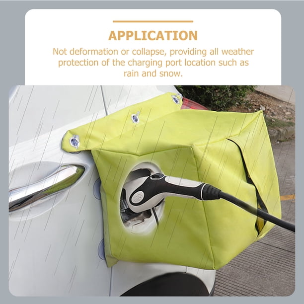 BESTYASH Cubierta Para Cargador Ev Resistente Al Agua Nieve Y Sol Con Succión Fuerte Para Autos
