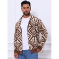 thumbnail image 4 of DARING DIVA Men's Shawl Collar Long Sleeved Knitwear Cardigan Sweater M Brown, 4 of 7