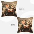 thumbnail image 3 of Fotbe Vintage Peonies Rustic Charm Pattern Velvet Decorative Throw Pillow Covers with Elegant Piping, Soft Plush Cushion Cover for Sofa, Bed, Car, Office-16"x16", 3 of 8