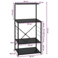 thumbnail image 4 of vidaXL Microwave Cabinet Black 23.6"x15.6"x48.4" Engineered Wood, 4 of 29