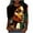 Khaki, variant on Black History Tops for Women Fashion Printed Crew Neck Womens Tops Classic 3/4 Length Sleeve Shirts for Women Soft and Breathable African American Top S-3XL,Silver