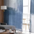 thumbnail image 4 of Abstract Blue Semi Sheer Curtains 108 Inch Length 2 Panels Set, Gradient Neutral Brush Strokes Artwork Sheer Kitchen Curtain Privacy Voile Window Curtain for Living Room Bedroom Rod Pocket Drapes, 4 of 7