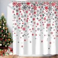 thumbnail image 1 of Christmas Snowflake Shower Curtain with 12 Hooks Christmas Bathroom Curtains Decor, Winter Xmas Christmas Shower Curtains for Bathroom Decorations, 72x72 Inch, 1 of 5