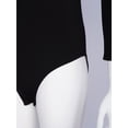 thumbnail image 5 of Haitryli Women's Long Sleeve Fleece-lined Leotard Figure Skating Acrobatics Competition Stage Performance Outfit Black Mock Neck 160, 5 of 7