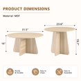 thumbnail image 4 of Nesting Coffee Table Set with Round Tops and Crisscross Legs - Walnut Finish, 4 of 10