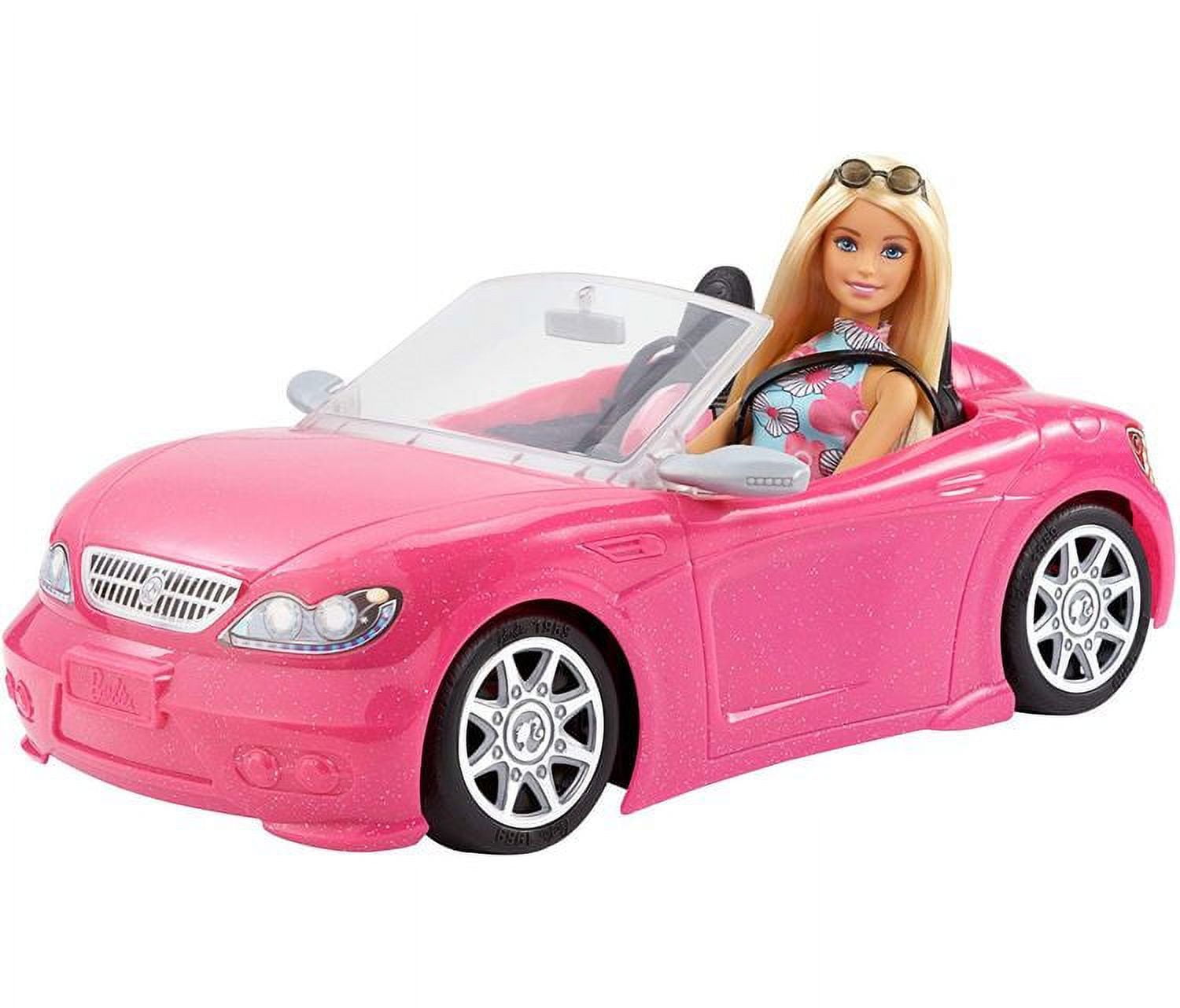 Mattel Barbie Convertible Car With Barbie Doll In Summer Dress FPR57